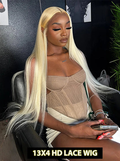 30Inch Blonde Human Hair Wig Straight 613 hd Lace Frontal Wig 13x6 13x4 Body Wave Lace Front Wig Honey Blonde Colored Human Hair