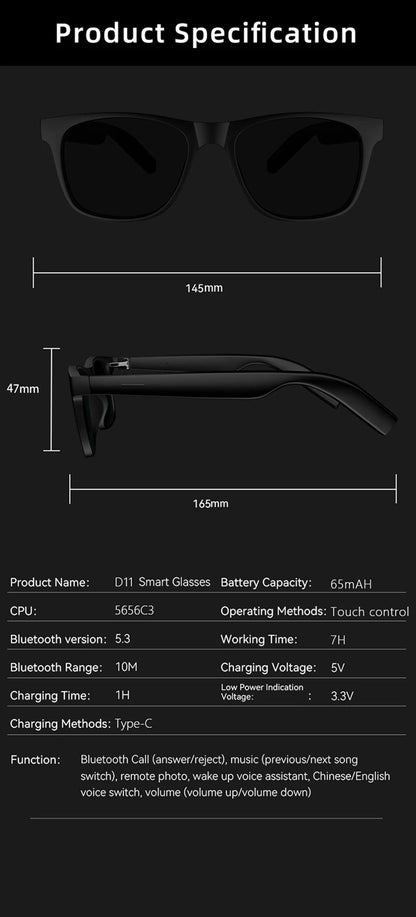 Xiaomi 4K AI Smart Glasses Multifunctional Camera Bluetooth Call Voice Assistant Music Player Translate Photochromic HD Glasses