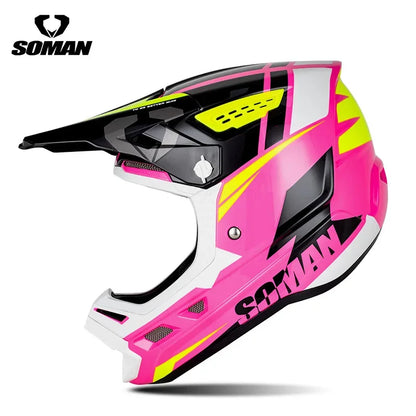 2025 SOMAN Professional Racing Motocross Helmet Off Road Helmet Motorcycle Cartoon Childrenr ATV Motorcycle MTB Helmet