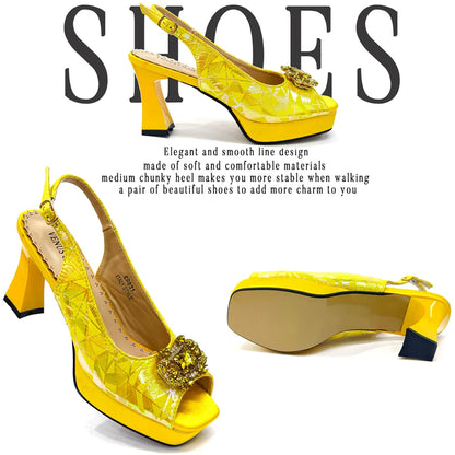 Venus Chan 2025 Elegant Peep-Toe Heels for Women - Perfect Italian Party Shoes & Bag Set with Sparkling Diamond Accents