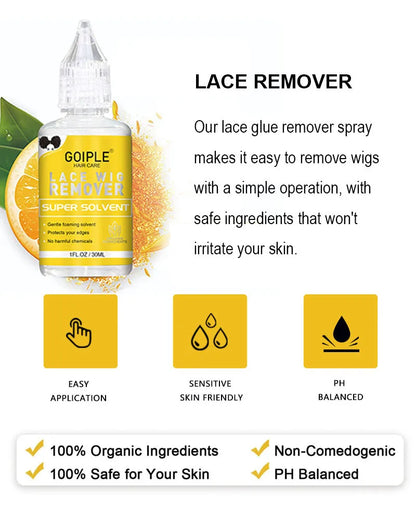 Wig Care Spray Kit Shampoo Cleaner for Synthetic Wig Care Solution Detangle Moisturize Leave-in Conditioner with Lace Front Glue