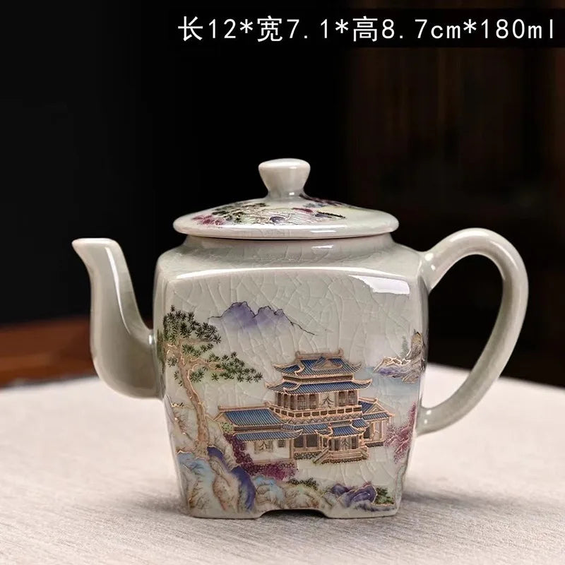 Vintage Teapot Ceramic Dragon Tea Kettles Home Office Kungfu Teaware Cups Set Chinese Tea Infuser Handmade Teacups