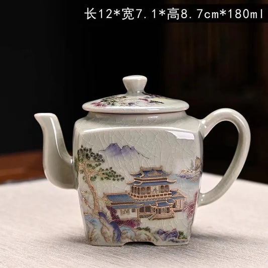 Vintage Teapot Ceramic Dragon Tea Kettles Home Office Kungfu Teaware Cups Set Chinese Tea Infuser Handmade Teacups
