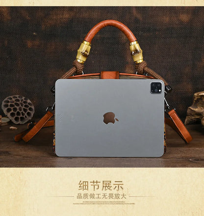 Motaora New Embossed Shoulder Bag For Women's 2025 Vintage Handmade Handbag Female PU Leather Big Capacity Crossbody Bags Purse