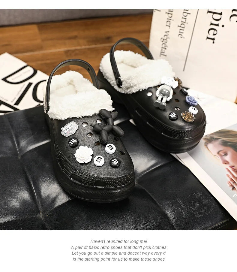 Cotton Fashion Clogs Slippers Women Hole Garden Shoes Water Shoes For Men Beach Sandals Soft Eva Bathroom Slides House Slides