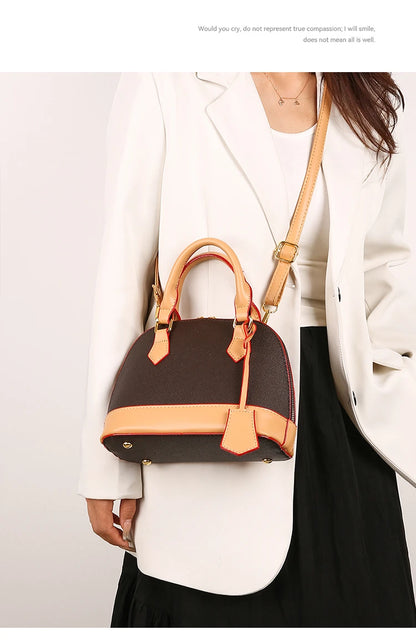 Trend Luxury Designer Ladies Handbag Women's Vintage PU Leather Shell Bag Casual Crossbody Bags for Women Shoulder Bag for Phone