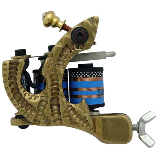 Professional Copper Tattoo Machine 10 Wraps Coils Frame Liner Shader Tattoo Gun Permanent Makeup Body Art Tatto Equipment