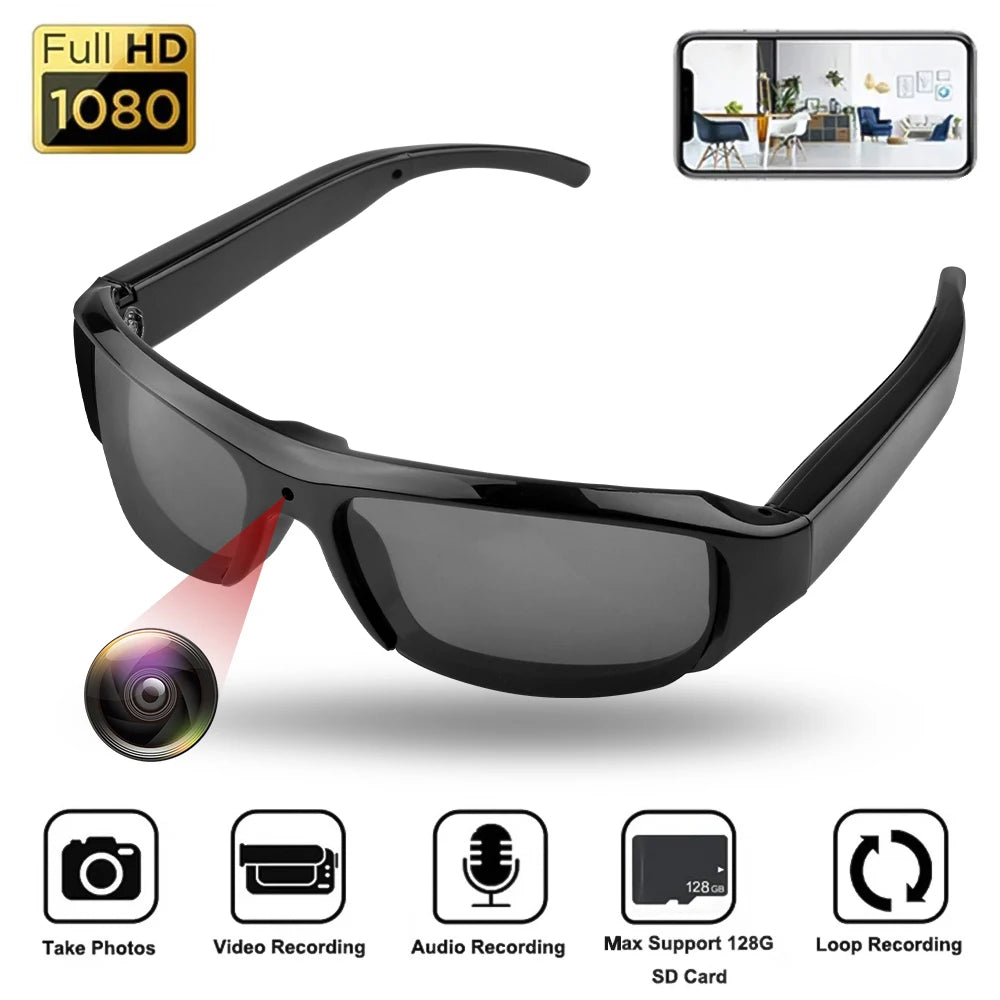 HD 1080P Mini Glasses Camera Video Recorder Wearable Sunglasses Camera Portable Outdoor Sports DV DVR Surveillance Camcorder
