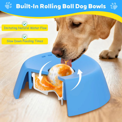 Dog Liquid Lick Bowl with Slow Feeder Design with Silicone Anti Slip Bowl Detachable Easy Cleaning for Wet Food and Bone Broth