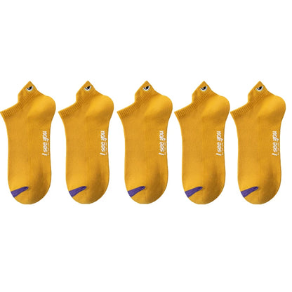 5/10 Pairs Man Short Socks Ankle Boat Socks Breathable Casual Athletic Socks Women Summer Thin Low-Cut Male Socks