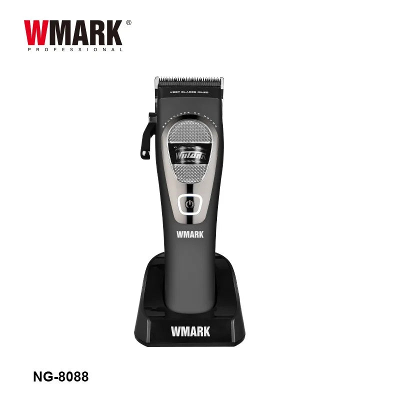 WMARKNG- 8088 external rotor brushless hair clipper with 7200 rpm high speed, 440C precision steel blade, oil head with gradual