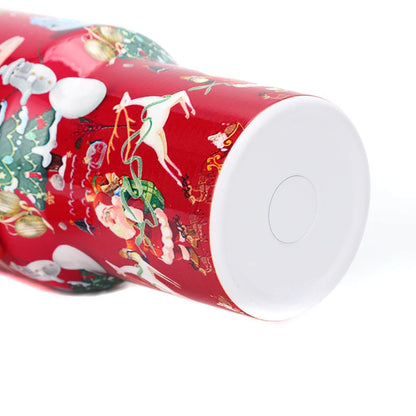 40oz Thermos Bottles Stainless Steel Christmas Series Insulated Water Bottle with Handle/straw Car Ice King Cup Christmas Gift