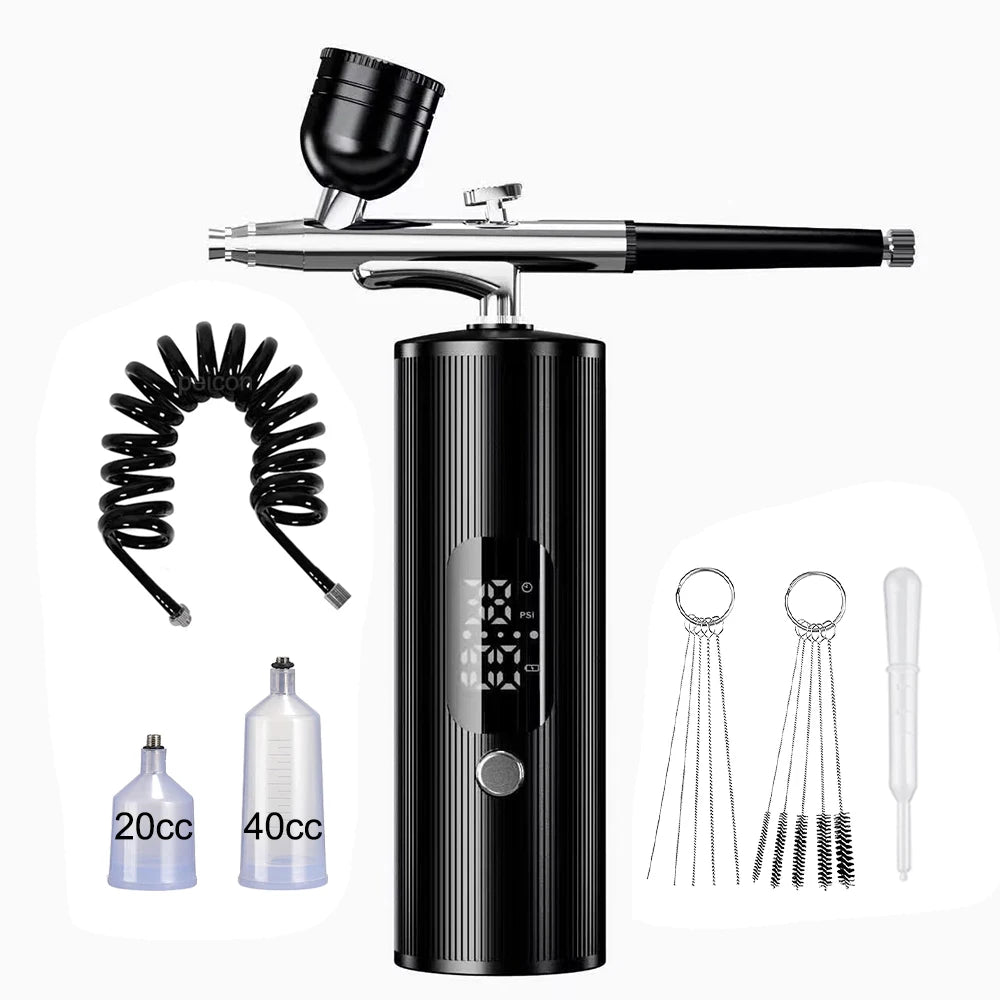 Airbrush Nail with Compressor Portable handheld Airbrush Rechargeable Sprayer Tool for Painting Nails Art Cake Tattoo Make