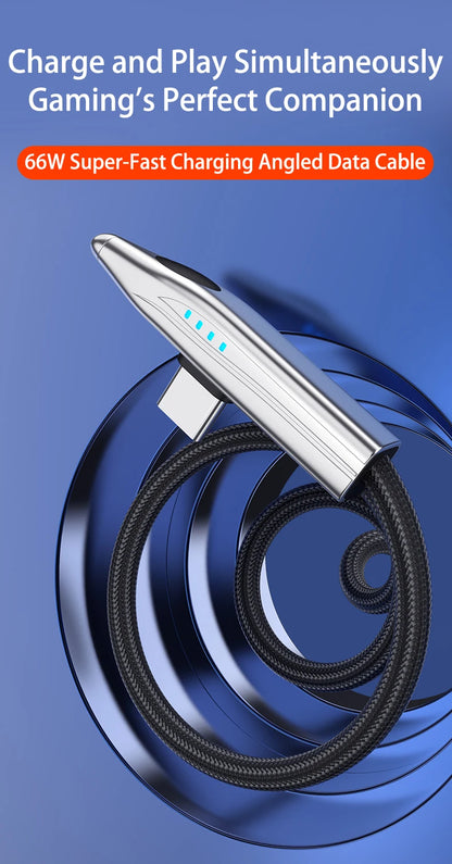 240W 100W Bullet Train Shape Fast Charging Cable 90° Elbow Type C Charger USBA/Type C To Type C Cable for Samsung S25 iPhone 16