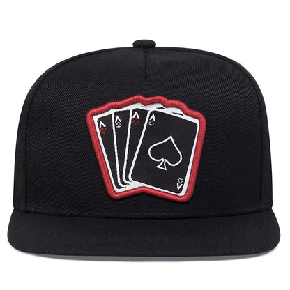 2024 New Fashion Hip Hop Cap Men Women Adjustable Playing Card Embroidered Baseball Caps Outdoor Sun Hat Unisex Snapback Hats