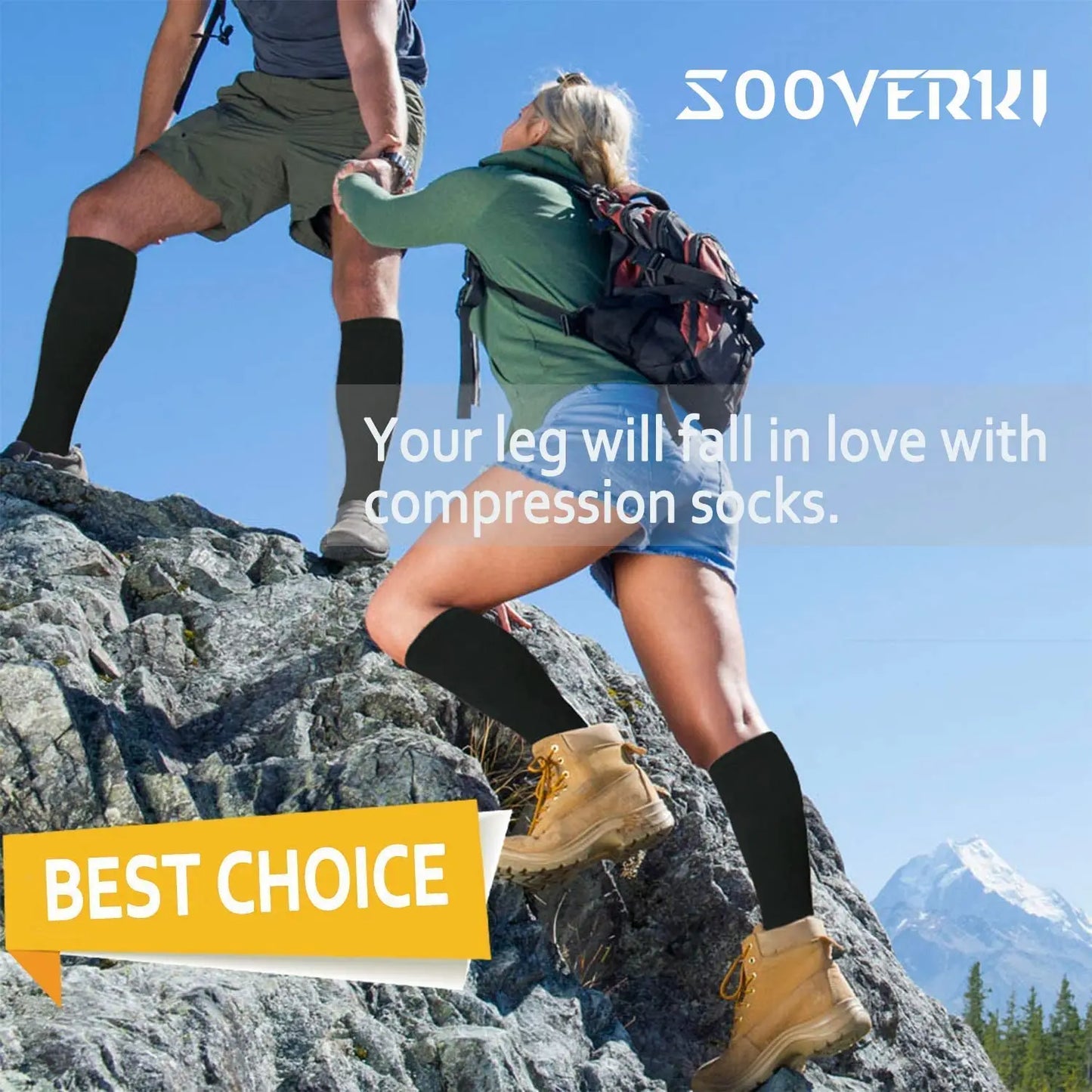 3/6/7 Pairs Compression Socks Women Medical Edema Running Socks Men Knee Length Cycling Socks  Football Basketball Outdoor trave