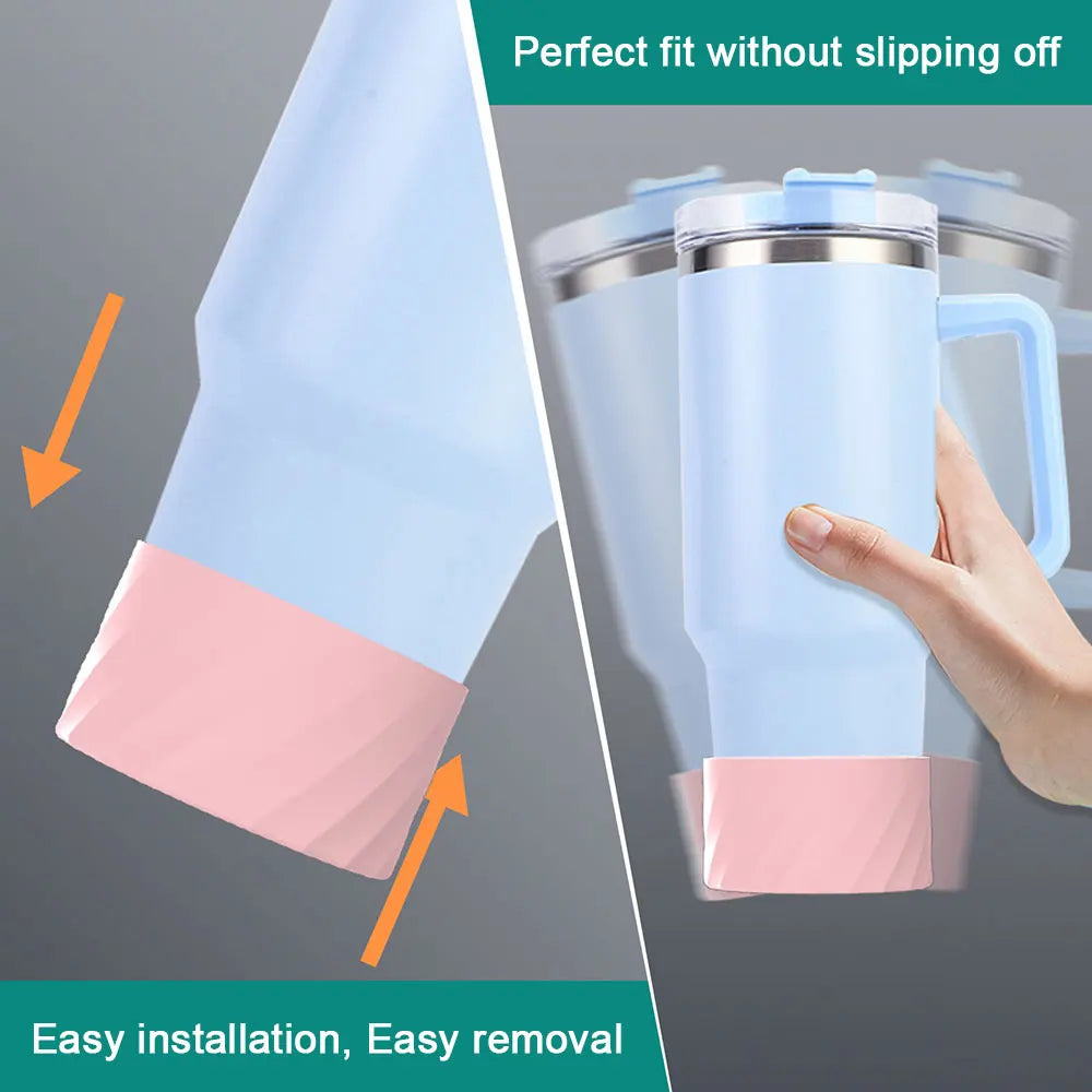 SW 40oz/30oz Silicone Cup Bottom Cover for Stanley Adventure Quencher Tumbler for IceFlow Flip Straw Water Bottle Sleeve 7.5/7CM