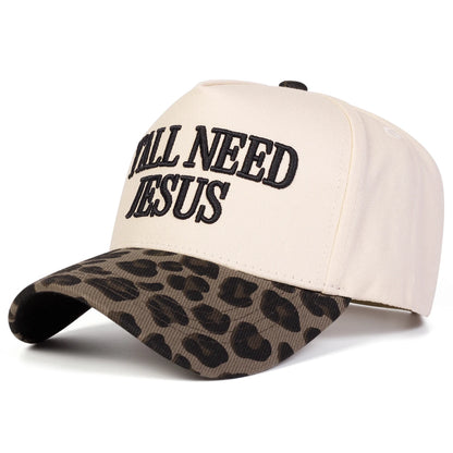 Unisex Y'ALL NEED JESUS Embroidery Baseball Caps Spring Autumn Outdoor Adjustable Casual Hats Sunscreen Hat Sports Cap