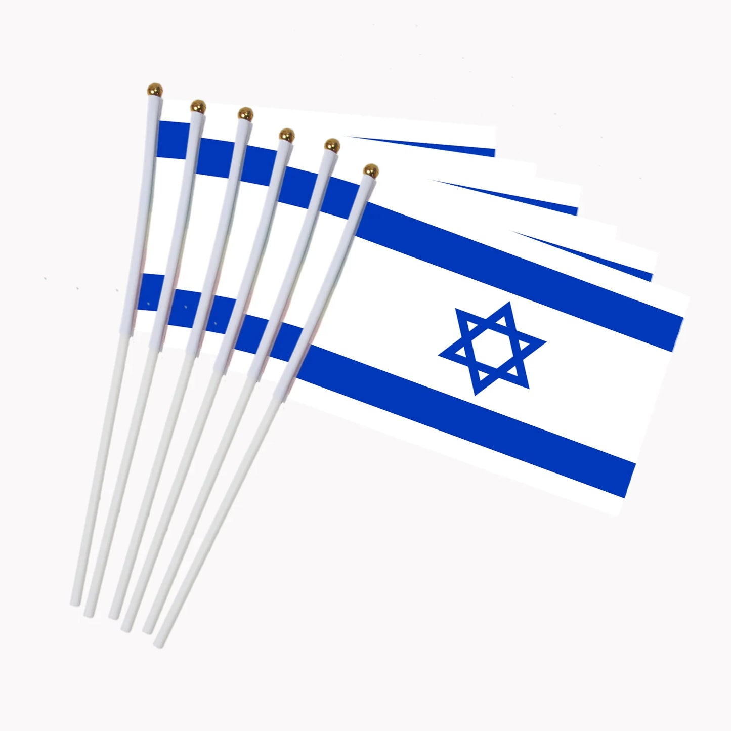 5pcs Stick Flag USA 14*21 cm Hand Held Mini Flag With White Pole Vivid Color and Fade Resistant Hand Held Stick Flags
