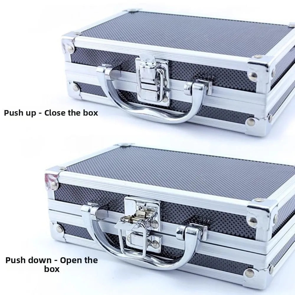 Shockproof Aluminum Alloy Tool Box Impact Resistant Drop-Resistant Portable Tool Case Protective Handheld Safety Briefcase
