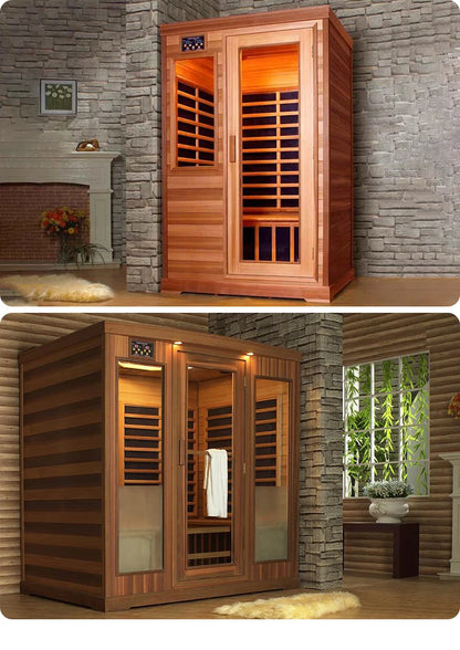 Customization High Quality Home Family Sauna Room Solid Wood Electric Steam Control Panel Optional Customization for 2 People