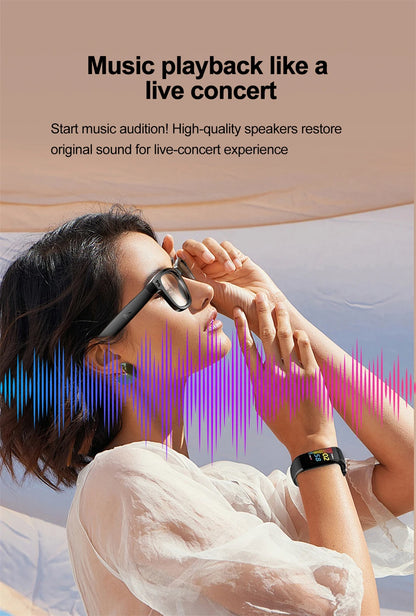 LIGE AI Camera Glasses Wireless Smart Sunglasses with Camera Bluetooth Call Music Glasses Video Sound Recording Antiblue Glasees