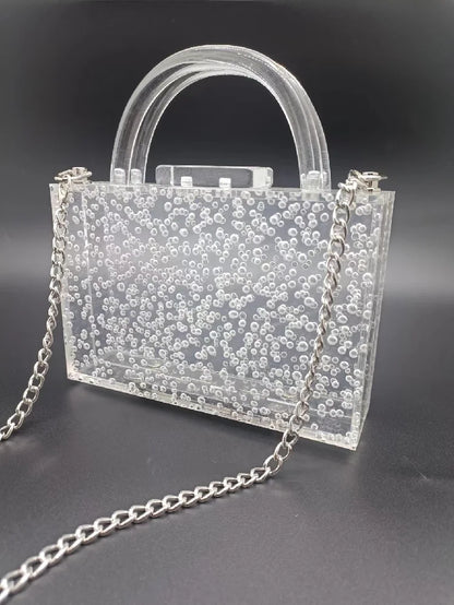 Acrylic Bubble Transparent Bag New Trendy Evening Clutch Handbag Designer Luxury Brand Bags Square Women's Shoulder Tote Wallet