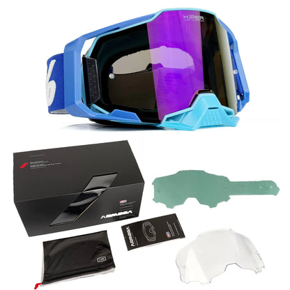 Motorcycle Goggles Set Off Road Riding Dustproof Windproof Sports Glasses for Men MX ATV Cycling Ski Snowboard Protective New