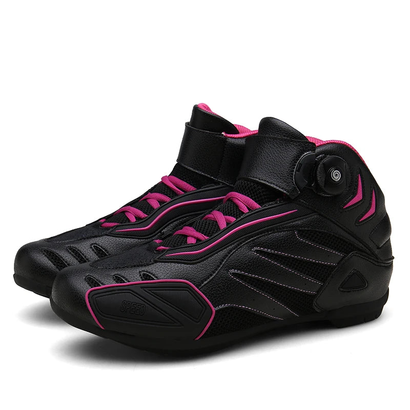 PU Leather Motorcycle Riding Boots for Men And Women Breathable Four-Season Motocross Motorbike Boots