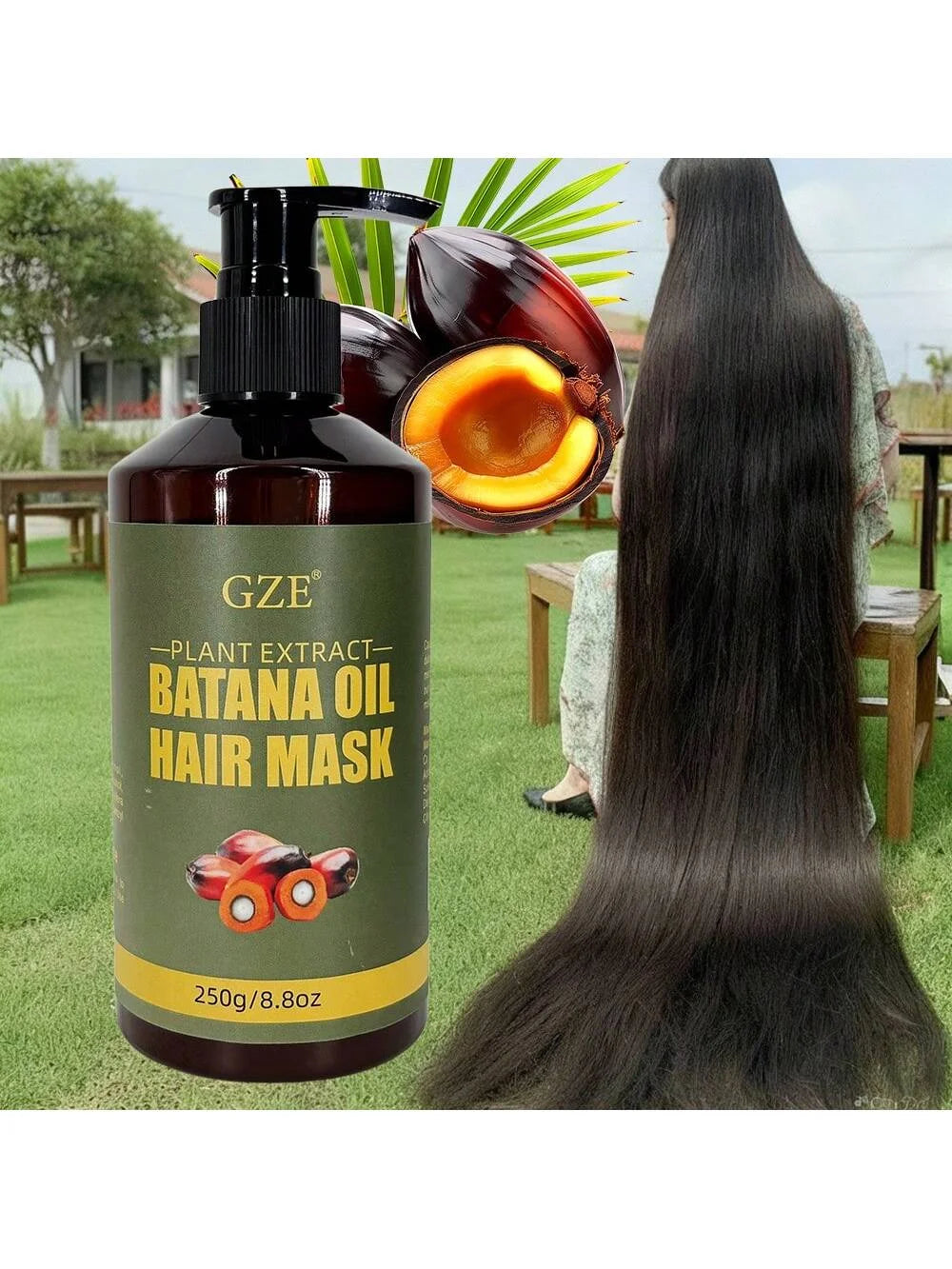 GZE Batana Oil Hair Mask - Deep Repairing for Damaged, Dry Hair - Intense Hydration - For Frizzy, Nourishes & Strengthens