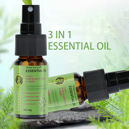 Rosemary 3-in-1 Essential Oil for Hair & Scalp - Strengthens & Smooths, Frizz Control, Winter Nourishment, Fast Absorption