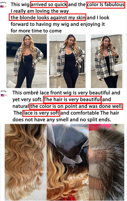 Honey Blonde Lace Front Wig PrePlucked 1B 27 Human Hair Wigs Ombre Body Wave Lace Front Human Hair Wig 180% Raw Bodywave 30 Inch