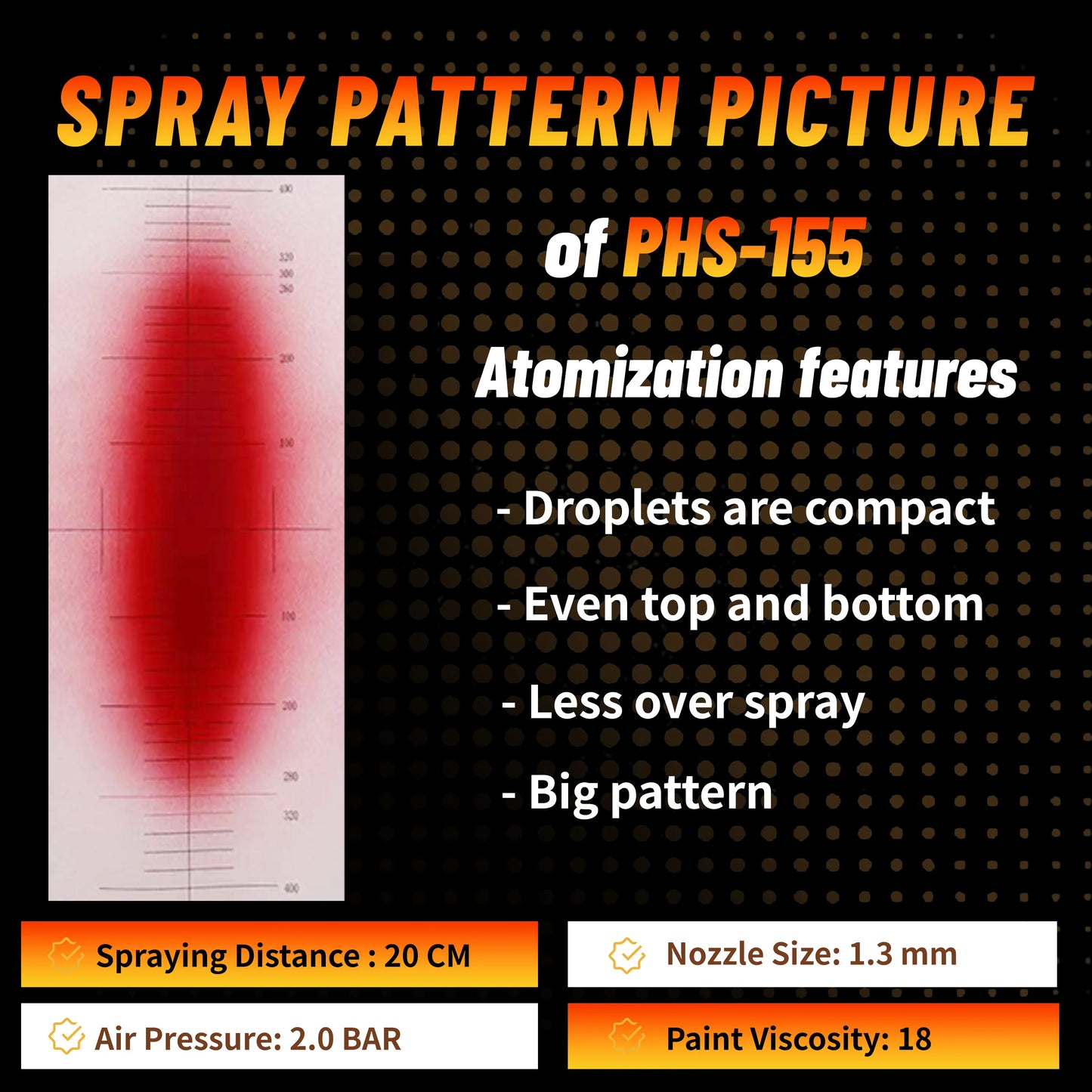 Original PORPHIS MP PHS-155 Paint Spray Gun Professional Automotive Paint Gun For Car Painting Repair Spray Gun Pneumatic tool