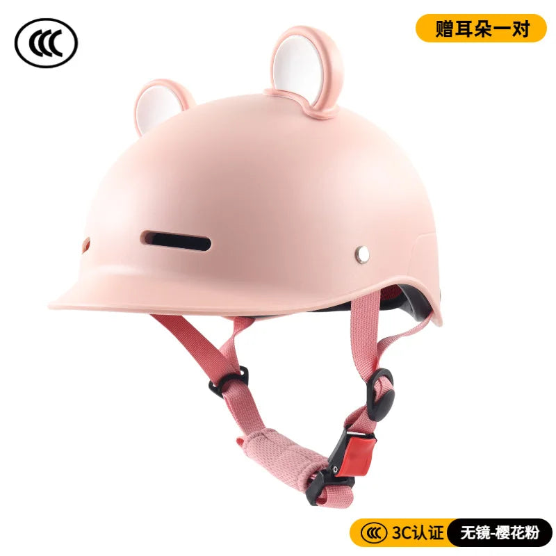 Cartoon Motorcycle Helmet Cute Half Helmet Unisex Sports Cycling Safety Helmet Summer Sun Protection Casco Moto Capacete