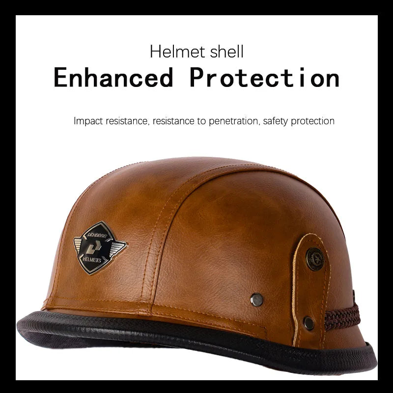 Casco abierto Vintage certificado DOT, Casco de cara abierta para motocicleta, Casco Retro 3/4, Casco de crucero, Casco para Mot