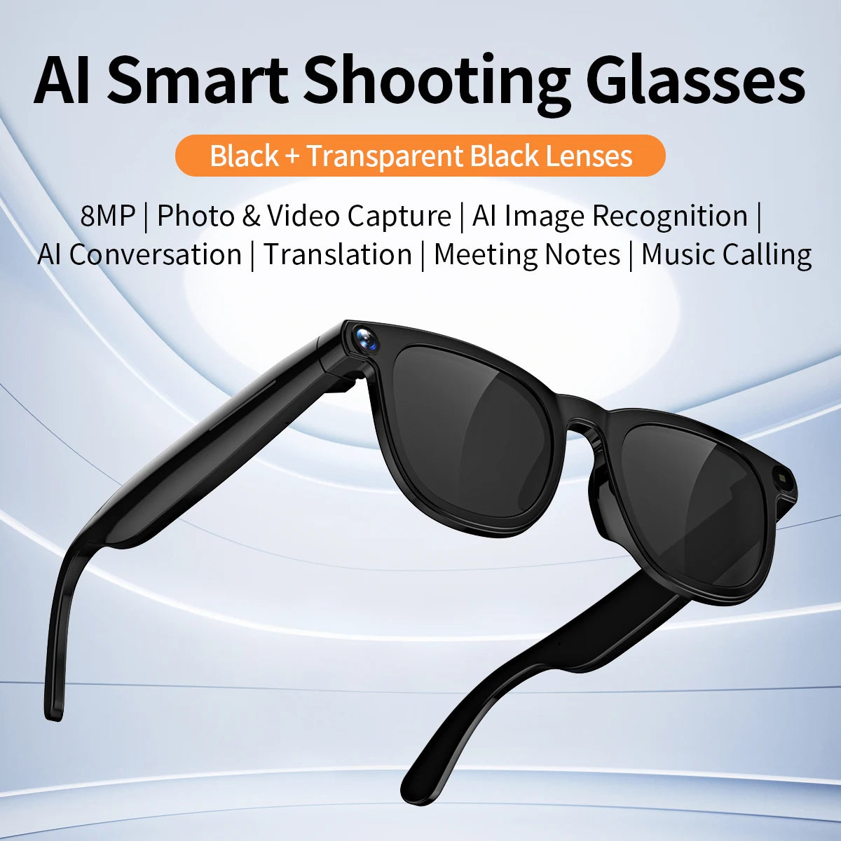 V3 AI Smart Glasses with ChatGPT, 8MP Camera Video Recording, Bluetooth Calls, Voice Wake, Music Playback Sunglasses