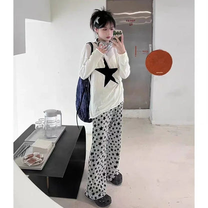 Streetwear American Retro Flared Pants Women Summer High Waist Thin High Street Hip-hop Casual Y2k Trousers Femme