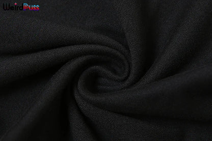 Weird Puss Women Tracksuit 2 Piece Set 2024 Autumn Casual Zip Thin Drawstring Jacket+Leggings Matching Streetwear Sporty Suit