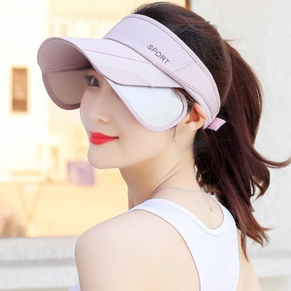 Casual Scalable Sports Sun Hat Wide Brim UV Protection Empty Top Hat Sunscreen Golf Hat Summer Baseball Cap Fitness