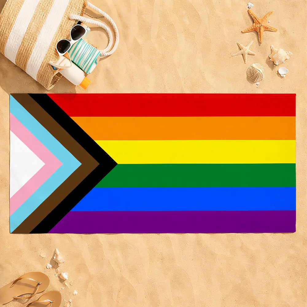 LGBT Gay Rainbow Pride Towel Quick Dry Absorbent Beach Towel for Sports, Fitness, Swimming and Outdoor Activities