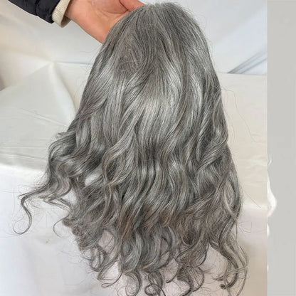 12'' Long Toupee for Men 10x8'' European Virgin Human Hair Replacement Systems Men's Hairpiece Mono Lace Top Loose Wave Men Wigs