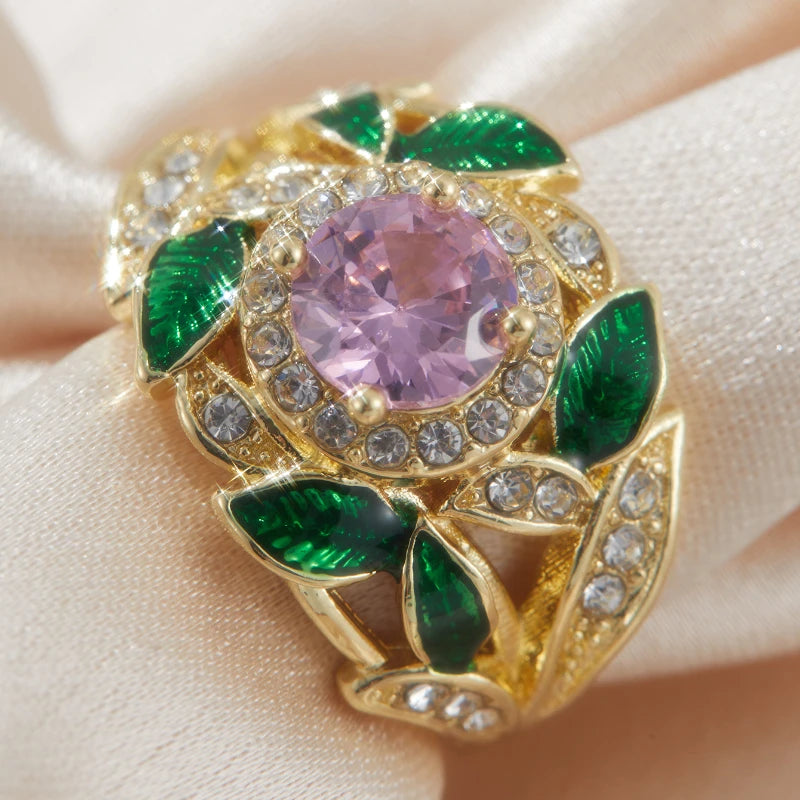 1pc Elegant Iris Style Ring Luxurious Cubic Zirconia Women's Ring Perfect for Weddings Engagements Valentine's Day Jewelry Gifts