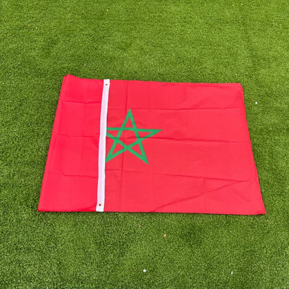 Morocco Flag 150x90cm Large 3x5 FT Moroccan National Flag Green Star Polyester Double Stitched Outdoor Indoor Decoration