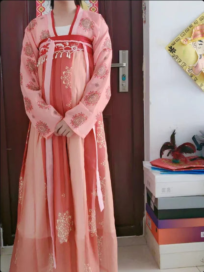 Vintage Party Fairy Dress Print Ethnic Style Stage Hanfu Dress Cosplay Costumes Traditional Chinese Clothing for Women Clothes