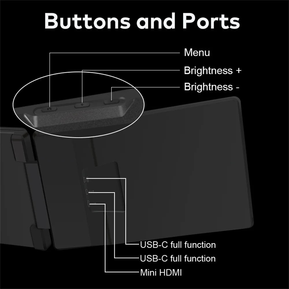 Rospider 15.6 Inch Dual Screen Extender Display FHD IPS Triple Expandable Monitor High Definition for Laptop Productivity