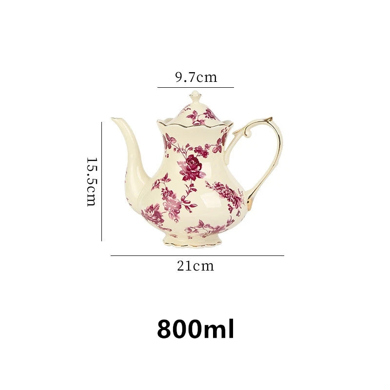 Hot Sale Ceramic Teapot European and American Pastoral Style Home Office Afternoon Tea service Tea Pot Cafe Coffee Pot