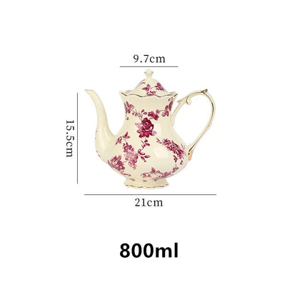 Hot Sale Ceramic Teapot European and American Pastoral Style Home Office Afternoon Tea service Tea Pot Cafe Coffee Pot