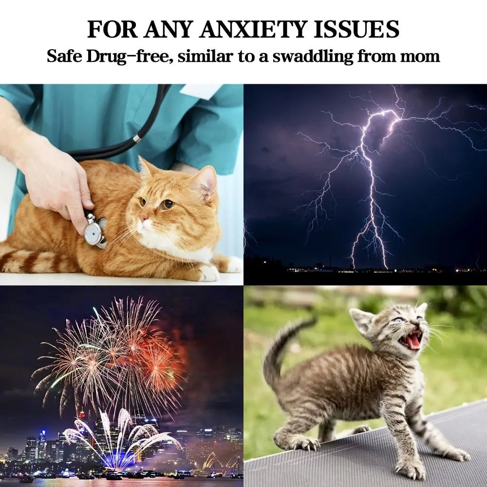 Adjustable Cat Calming Vest Soft Elastic Cat Anxiety Jacket Breathable Cat Recovery Clothes Anti Anxiety Pet Coat Prevent Fright