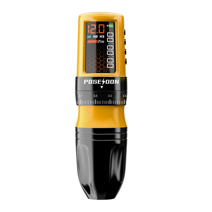 POSEIDON Tattoo Kit Yellow Tattoo Pen Kit For Permanent Makeup Tattoo Machine Kit Adjustable Tattoo Power Supply Tattoo Gun Kit