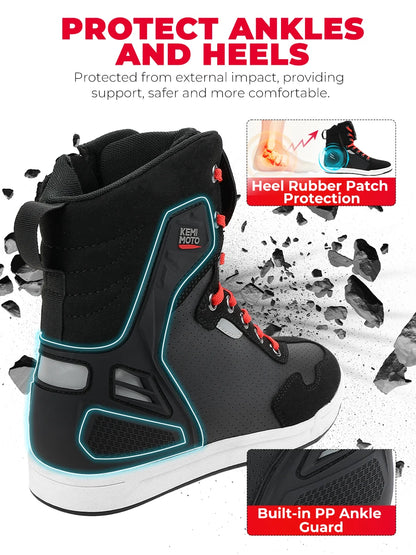 Motorcycle Summer Riding Shoes Men Riding Casual Short Boots  Anti-collision Reflective Protection Durable Equipments Moto Gear